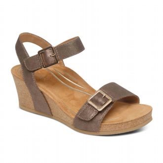 Aetrex Womens Lexa Wedge Sandal In Bronze