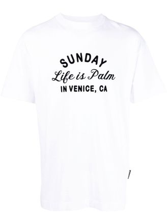 Palm Angels T-shirt met logoprint - Wit