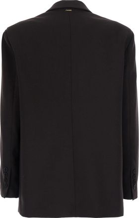Twinset Double-Breasted Notched Lapel Blazer - Black