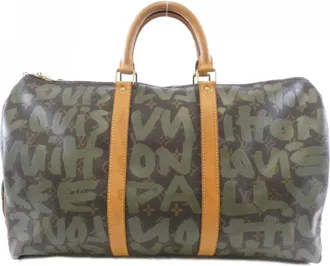 Louis Vuitton Khaki Marron Coated Canvas Boston Bag (Pre-Owned)