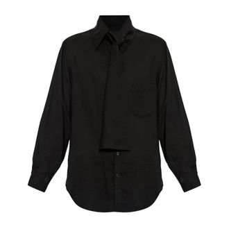 Yohji Yamamoto Shirt With Pocket - Heren - Zakelijke Overhemden - Zwart - L - Leer - Overhemden