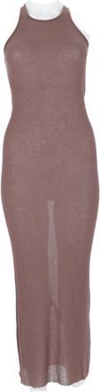 Rick Owens Sleeveless Midi Dress With High Neckline And Contrasting Collar