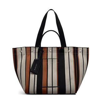 Radley London Hadleigh Place - Stripe Large Open Top Tote Bag in Snow at Nordstrom