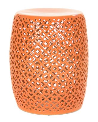 Zentique Lorin Garden Stool Orange