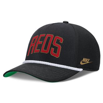 Nike Cincinnati Reds Rise Nike Mens MLB Adjustable Hat in Black | NB4508ZECTI-D8K