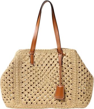 Ermanno Scervino Elegante Stro Tote Tas - Dames - Shoppers - Beige - ONE Size - Leer - Tassen
