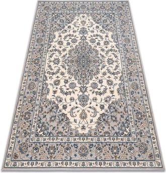 RugsX Alfombra Nain Ornamento, Marco, 7335/51635 Beige / Azul Beige 80x150 Cm