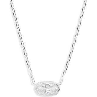 Kendra Scott Elisa Luxe Short Pendant Necklace in Silver White Cubic Zirconia at Nordstrom