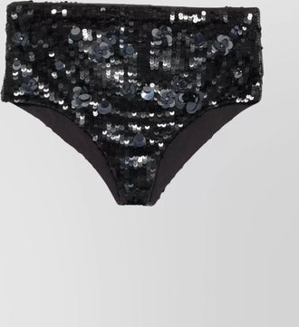 Parosh radiant high-waisted shorts floral embellishment