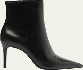Schutz Mikki Leather Stiletto Zip Booties