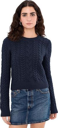 Splendid Annabella Cable Sweater Womens Sweater Navy : LG (Womens 10-12), Acrylic/Cotton