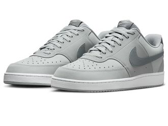 Nike Court Vision Low Mens Cross Training Shoes Light Smoke Grey/Smoke Grey/White : 12.5 D - Medium, Faux Leather