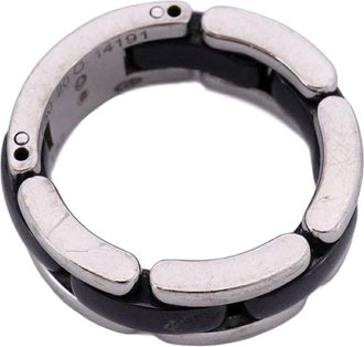 Chanel Black White Gold (18K) Ceramic Band Ring (Pre-Owned)