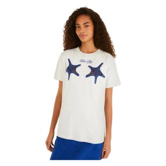Farm Rio T-Shirt Starfish Cut-Out - - Tops - Donna - Bianco - M