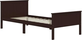 vidaXL Estructura cama sin colchón madera pino marrón oscuro 100x200cm Vidaxl