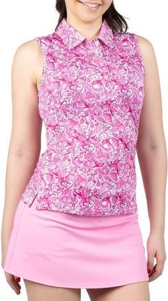 Tailorbyrd Paisley Print Polo Tank in Pink at Nordstrom Rack, Size X-Large