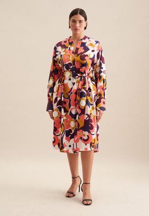 Seidensticker Sommerkleid SEIDENSTICKER Schwarze Rose, Damen, Gr. 6XL52, Normalgr&ouml;ssen, rosa (rosa, pink), 100% Baumwolle, gebl&uuml;mt, regular fit, Kleider Sommerkleid