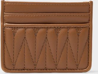 Simons Womens Tone-on-tone embroidery faux-leather card holder