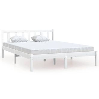 Berkfield Home Bed Frame White Solid Pinewood 160x200 cm