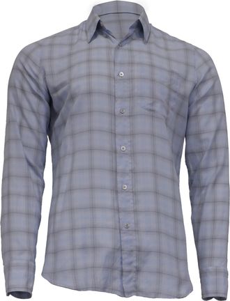 Tom Ford Plaid Shirt in Light Blue Cotton