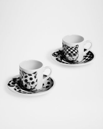 Fornasetti High Fidelity Starry Coffee Mug, Set of 2