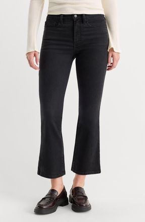 Good American Good Legs High Waist Crop Mini Boot Jeans in Black442 at Nordstrom, Size 00