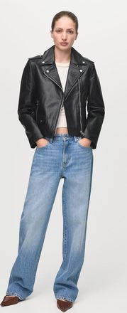 Mango Giubbotto biker pelle nero - Donna - XXS - MANGO