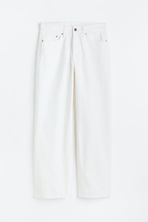 H&M 90s Baggy Low Jeans - White