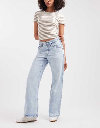 Levi's jeans middy loose boot in denim con lavaggio chiaro-Blu