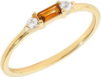 Tiramisu 14K Over Silver 0.23 Ct. Tw. Gemstone Solitaire Ring