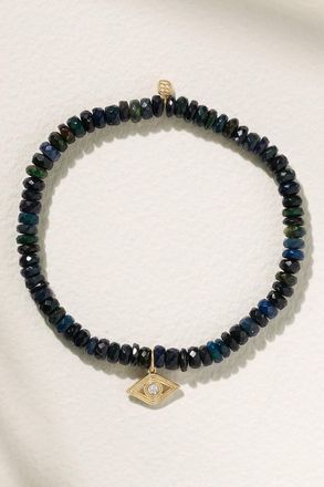 Sydney Evan Bracciale In Oro 14 Carati Con Opali E Diamante Small Evil Eye