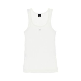 Pinko Love Birds logo ribbed tank top Woman XS