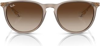 Ray-Ban Erika 54mm Gradient Round Sunglasses in Transparent Light Brown at Nordstrom