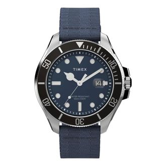 Orologio Uomo Timex 42mm Bicolore - Quadrante Blu Con Numeri Romani E Data