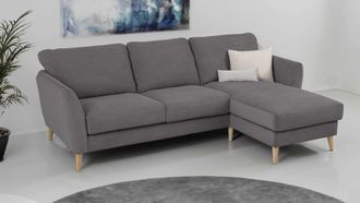 HOME AFFAIRE Ecksofa »MARSEILLE (242/152cm),L-Form, Rec. rechts/links« Massivholzbeine aus Eiche, in verschieden Bezügen und Farbvarianten
