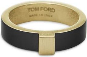 Tom Ford Brass Thin Ring in Black at Nordstrom, Size Large