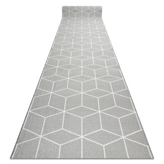 RugsX RugsX Anti-Slip Cube Runner in Grey | Size: 120 cm x 390 cm