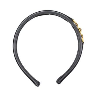 Versace Nappa Haarband - Dames - Accessoires - Zwart - Maat: ONE Size Leer