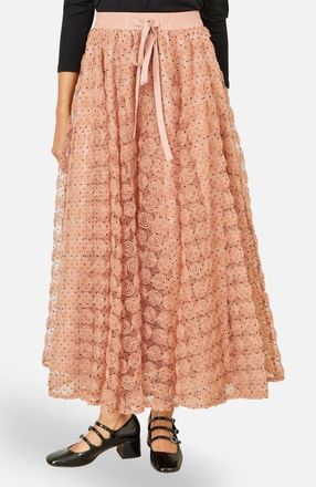 Yumi Spot And Rose Tulle Skirt in Blush at Nordstrom, Size 12