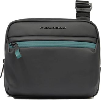 Piquadro Corner Crossbody Bag - Heren - Schoudertassen - Zwart - ONE Size - Leer - Tassen