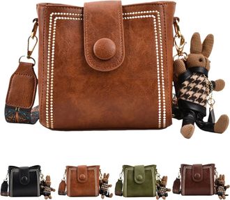 Generic Retro Bucket Bag, Vintage Shoulder Crossbody Bag, Large Capacity with Adjustable Strap, Fashionable Water Resistant Design for Women