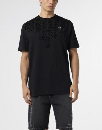 Philipp Plein Round Neck T-Shirt Degrade Monogram Monogram Men in Black at Nordstrom, Size Xxx-Large