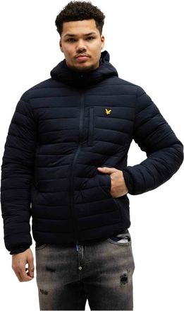 Lyle & Scott Gewatteerde Hoodie Jas Donkerblauw - Heren - Winterjassen - Blauw - XL - Nylon - Jassen