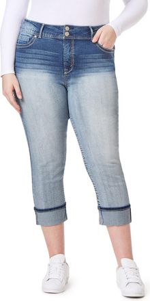 Wallflower Jeans Womens Luscious Curvy 23.5 Crop Mid-Rise Insta Stretch Juniors (Standard and Plus) Jeans, Camille, 18