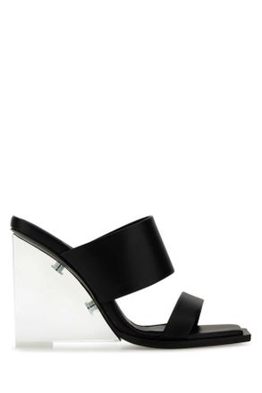 Alexander McQueen Alexander Mcqueen Black Leather Shard Mules
