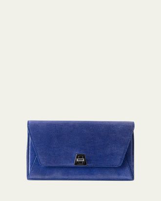 Akris Anouk Lizard-Print Clutch Bag w/ Chain