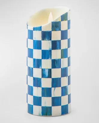 MacKenzie-Childs Royal Check Flickering Pillar Candle, 7