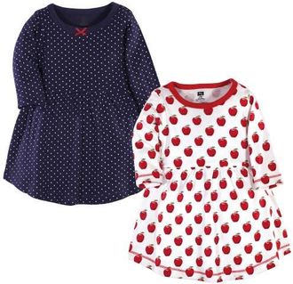 Hudson Baby Twin Pack Long-Sleeve Dress Bundle in Apple at Nordstrom, Size 12-18M