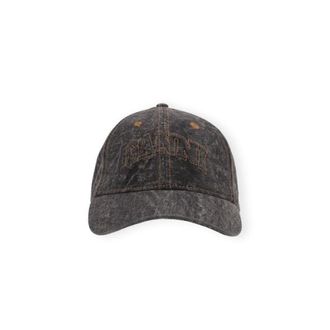 Ganni Gebogen Rand Cap - Dames - Petten - Bruin - ONE Size - Katoen - Accessoires