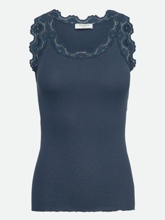Rosemunde Tanktop ROSEMUNDE Babette Silk Top, Damen, Gr. XL, blau (insignia blau), Feinstrick, Obermaterial: 70% Seide, 30% Baumwolle, k&ouml;rpernah h&uuml;ftbedeckend, 